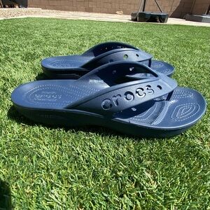 Crocs Baya Iconic Navy  Blue  Comfort Unisex Flip Flops Men’s Size 13